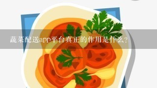 蔬菜配送app平台真正的作用是什么？